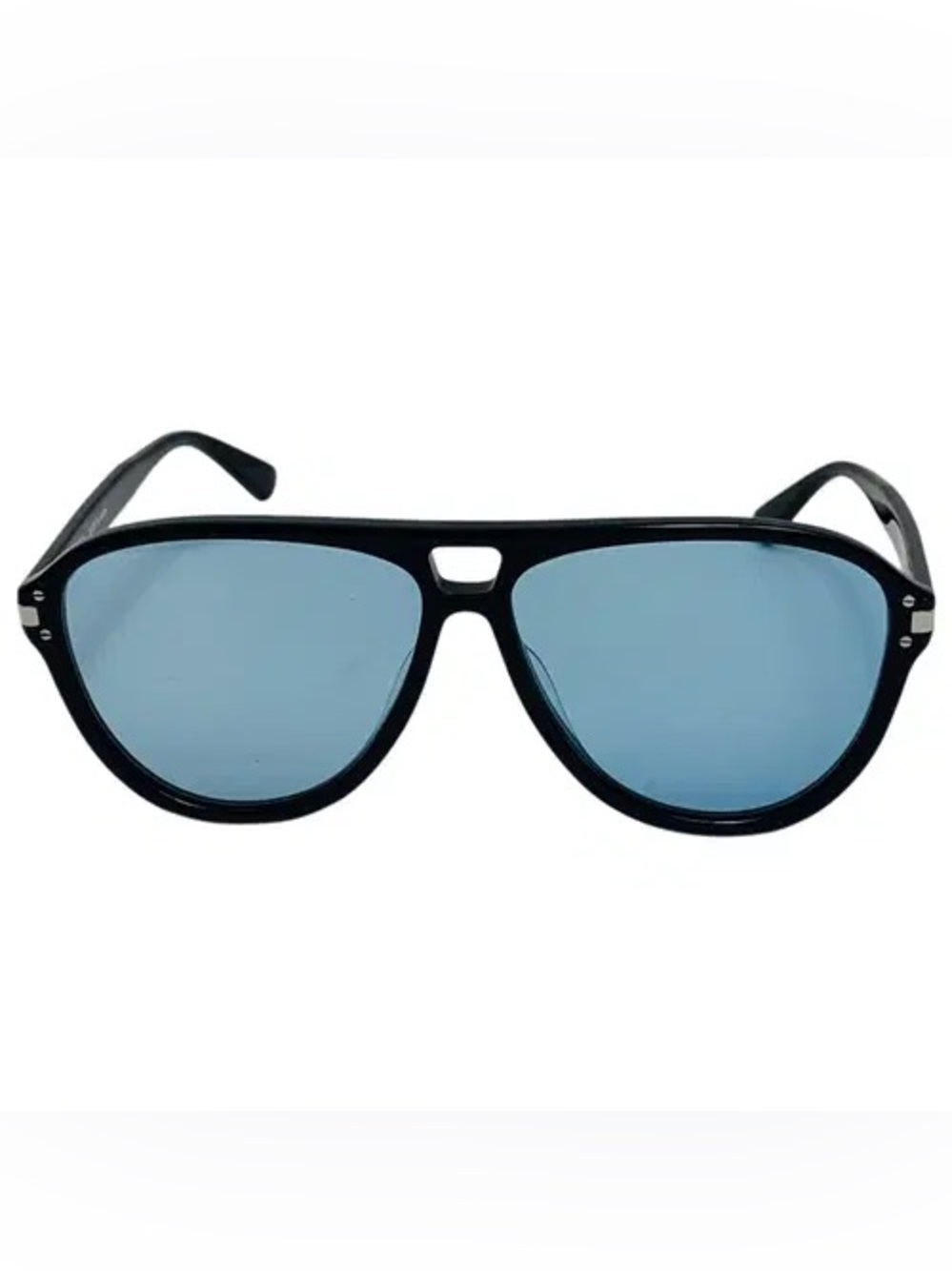 Amiri Aviator Tinted Black Frame Sunglasses with Blue Lenses